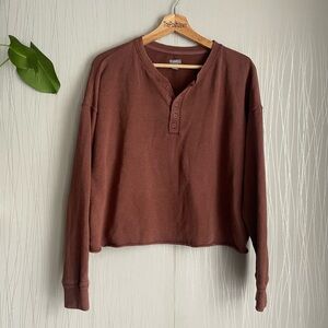 Aerie Cropped Brown Sweater Size Medium